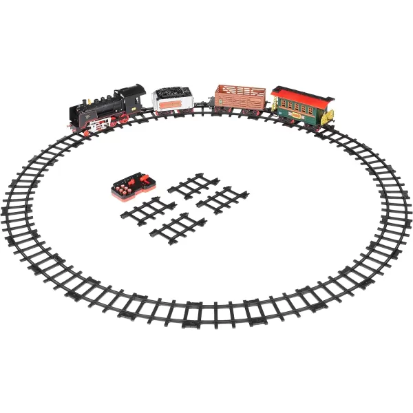 Amazon Basics Remote Control Steam Engine Hobby Train Set with Tender and Gondola and Caboose Smoking working light and realistic sounds Age 3 or up Perfect for Kids MulticolorAmazon Basics Remote Control Steam Engine Hobby Train Set with Tender and Gondola and Caboose Smoking working light and realistic sounds Age 3 or up Perfect for Kids Multicolor