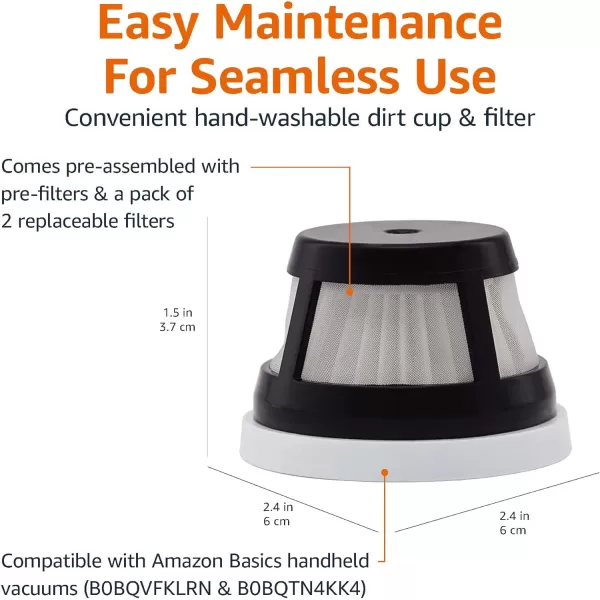 Amazon Basics Replacement Filter Handheld Vacuum 2PackAmazon Basics Replacement Filter Handheld Vacuum 2Pack