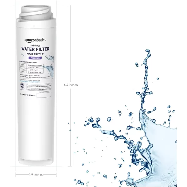 Amazon Basics Replacement GE FQSVF Drinking Water System Filter 2Pack Premium FiltrationPremium