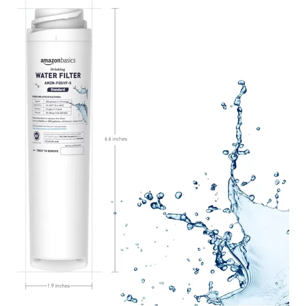 Amazon Basics Replacement GE FQSVF Drinking Water System Filter 2Pack Premium FiltrationStandard