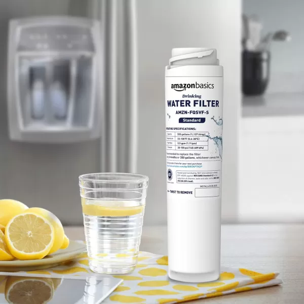 Amazon Basics Replacement GE FQSVF Drinking Water System Filter 2Pack Premium FiltrationStandard
