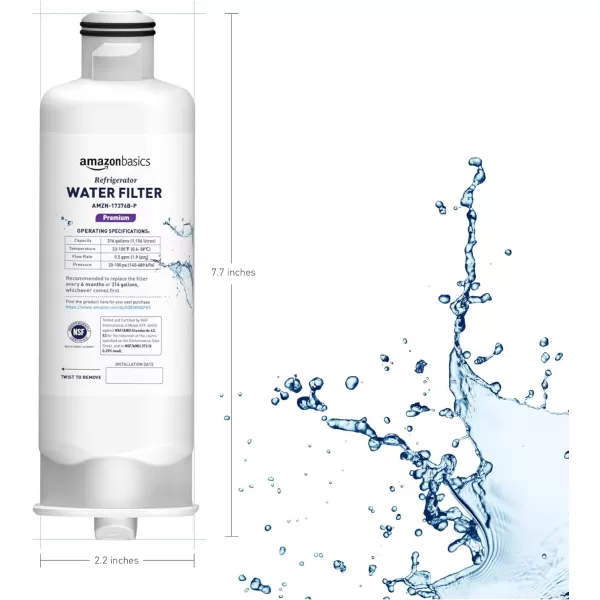 Amazon Basics Replacement Samsung DA9717376B HAFQINEXP Refrigerator Water Filter 3Pack Standard Filtration3Pack Premium