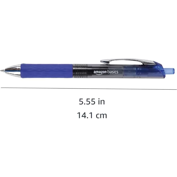 Amazon Basics Retractable Gel Pens Fine Point 07mm Assorted Colors 12 Count Pack of 1Blue