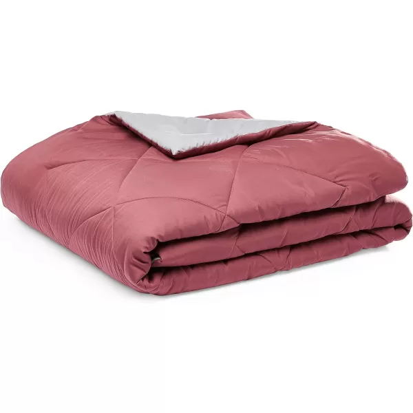 Amazon Basics Reversible Lightweight Microfiber Comforter Blanket TwinTwin XL BlackGreyBurgundy  Grey TwinTwin XL 4Pack