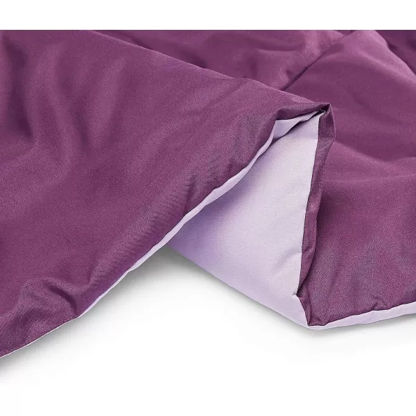 Amazon Basics Reversible Lightweight Microfiber Comforter Blanket TwinTwin XL BlackGreyPlum  Light Purple FullQueen 1Pack