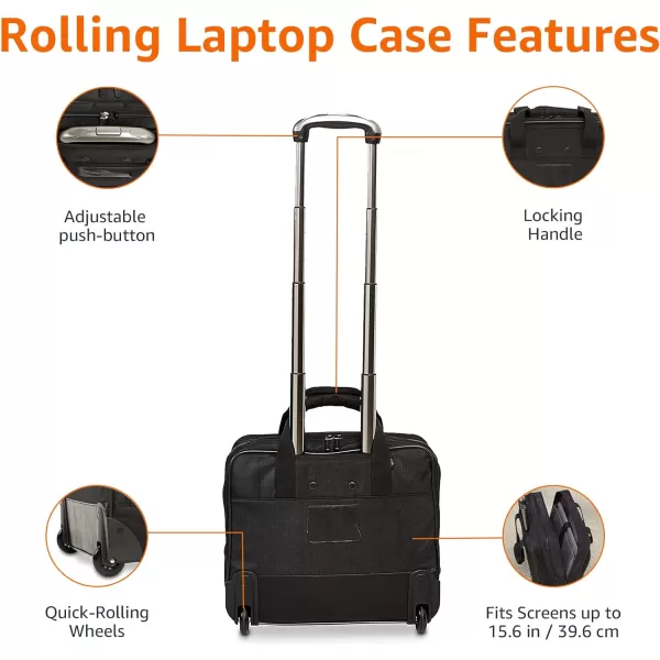Amazon Basics Rolling Laptop Case BlackPack of 1