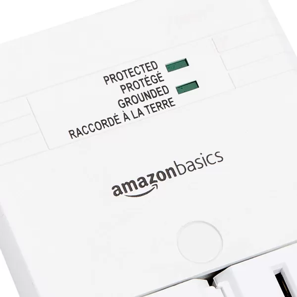 Amazon Basics Rotating 6Outlet Surge Protector Wall Mount 1080 Joules White6Outlet Wall Mounted