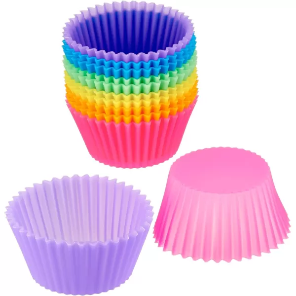 Amazon Basics Round Reusable Silicone Baking Cups Muffin Liners Pack of 24 Multicolor 29 x 296 x 13Pack of 12
