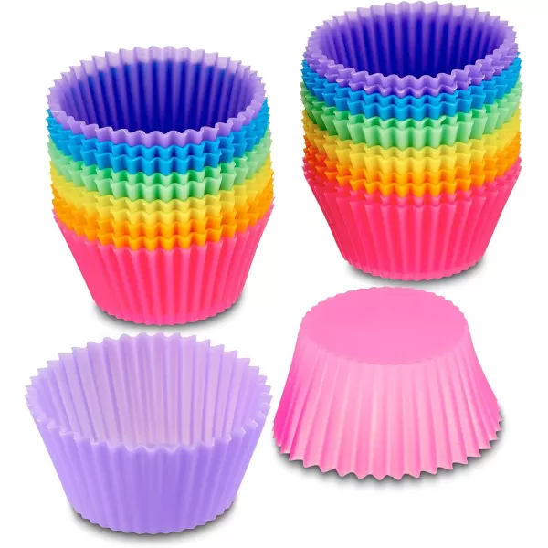 Amazon Basics Round Reusable Silicone Baking Cups Muffin Liners Pack of 24 Multicolor 29 x 296 x 13Pack of 24