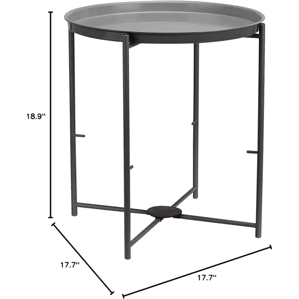 Amazon Basics Round Storage End Table Side Table with Cloth Basket WhiteHeather Gray 177 in x 177 in x 189 inCharcoal