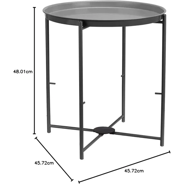 Amazon Basics Round Storage End Table Side Table with Cloth Basket WhiteHeather Gray 177 in x 177 in x 189 inCharcoal