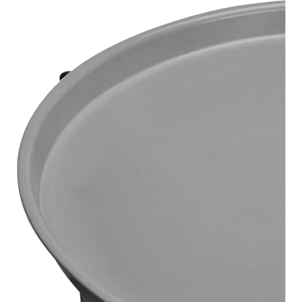 Amazon Basics Round Storage End Table Side Table with Cloth Basket WhiteHeather Gray 177 in x 177 in x 189 inCharcoal