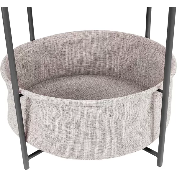 Amazon Basics Round Storage End Table Side Table with Cloth Basket WhiteHeather Gray 177 in x 177 in x 189 inCharcoal