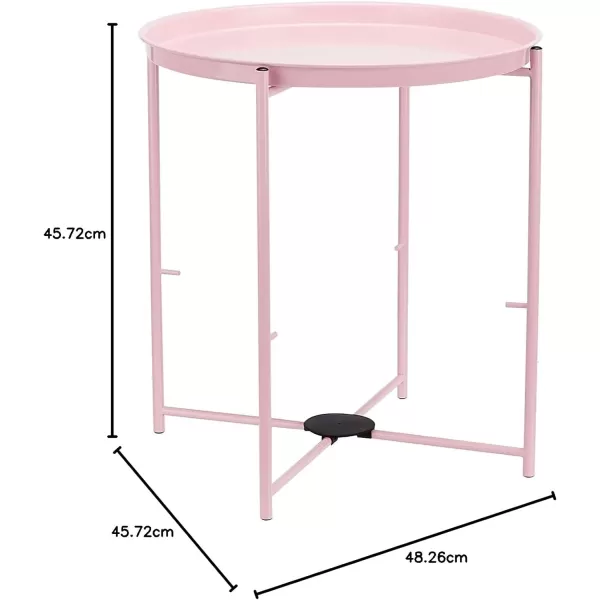 Amazon Basics Round Storage End Table Side Table with Cloth Basket WhiteHeather Gray 177 in x 177 in x 189 inDusty Pink