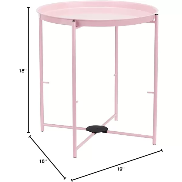 Amazon Basics Round Storage End Table Side Table with Cloth Basket WhiteHeather Gray 177 in x 177 in x 189 inDusty Pink