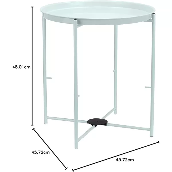 Amazon Basics Round Storage End Table Side Table with Cloth Basket WhiteHeather Gray 177 in x 177 in x 189 inMint Green