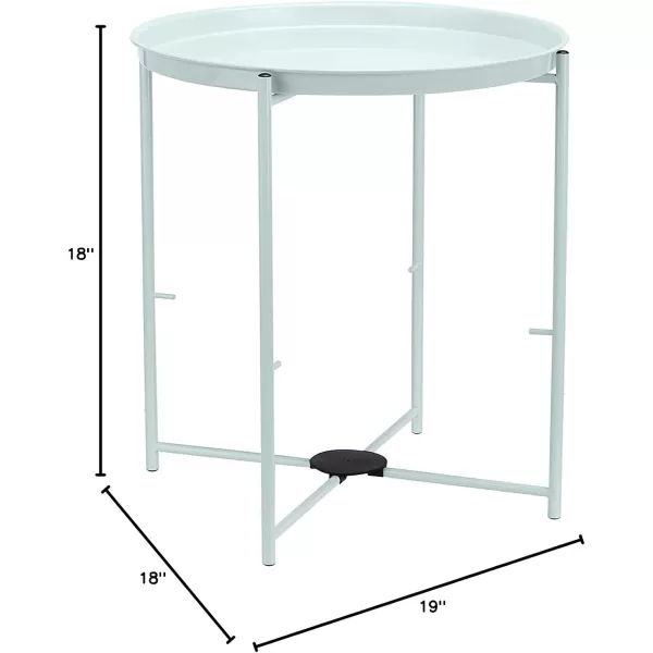 Amazon Basics Round Storage End Table Side Table with Cloth Basket WhiteHeather Gray 177 in x 177 in x 189 inMint Green