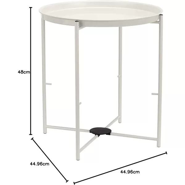 Amazon Basics Round Storage End Table Side Table with Cloth Basket WhiteHeather Gray 177 in x 177 in x 189 inWhite