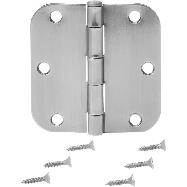 Amazon Basics Rounded 58 Radius Interior Door Hinges 18 Pack Oil Rubbed Bronze 35 x 3518 Pack Satin Nickel