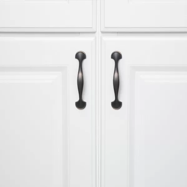 Amazon Basics Rounded Foot Cabinet Handle 463inch Length 3inch Hole Center Oil Rubbed Bronze 10PackOil Rubbed Bronze