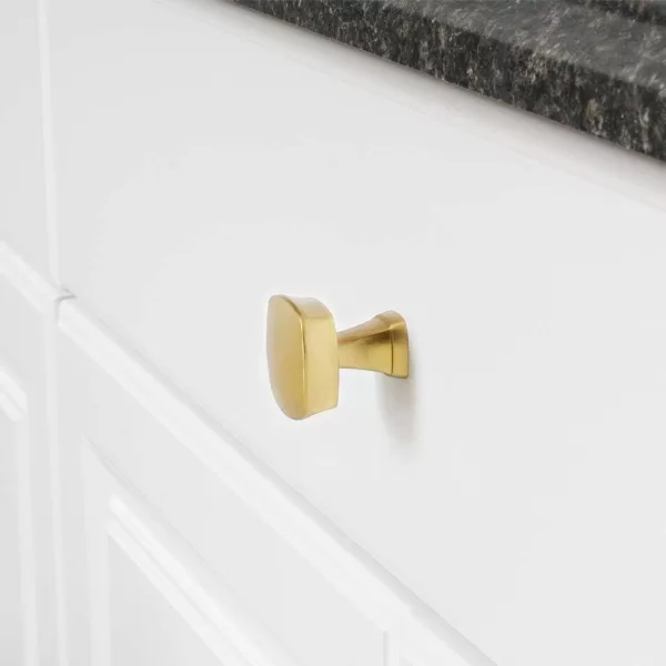 Amazon Basics Rounded Square Cabinet Knob 126inch Diameter Golden Champagne 10pack126 in Diameter 10 Pack Golden Champagne