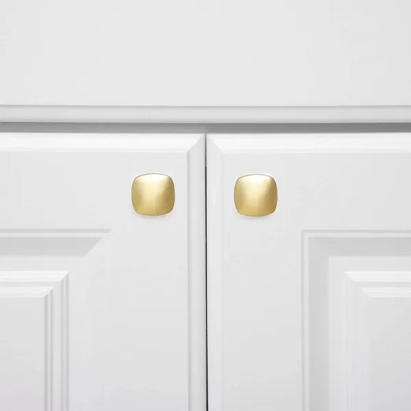 Amazon Basics Rounded Square Cabinet Knob 126inch Diameter Golden Champagne 10pack126 in Diameter 10 Pack Golden Champagne