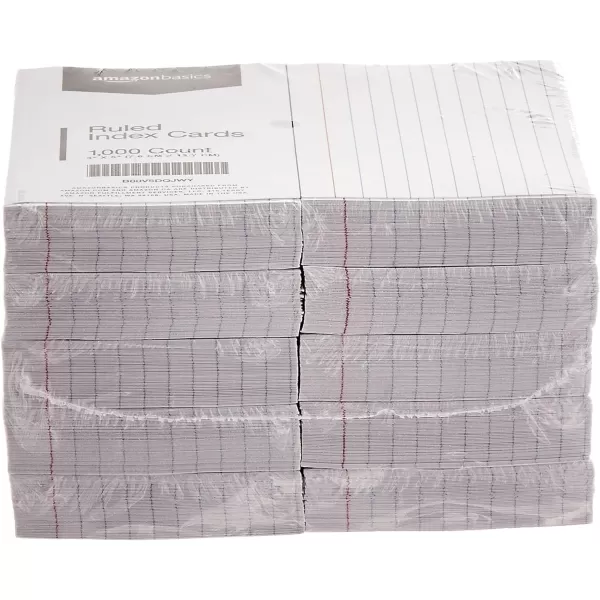 Amazon Basics Ruled Lined Index Cards 1000 count 10 Pack of 100 White 3 in x 5 inAmazon Basics Ruled Lined Index Cards 1000 count 10 Pack of 100 White 3 in x 5 in