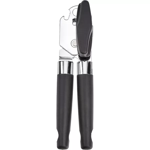 Amazon Basics Safe Cut Can Opener Black Soft Grip HandleDual Handle