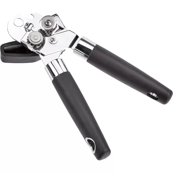 Amazon Basics Safe Cut Can Opener Black Soft Grip HandleDual Handle