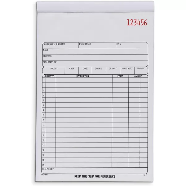 Amazon Basics Sales Order Book 2Part Carbonless 5PackSales Order Book 5Pack