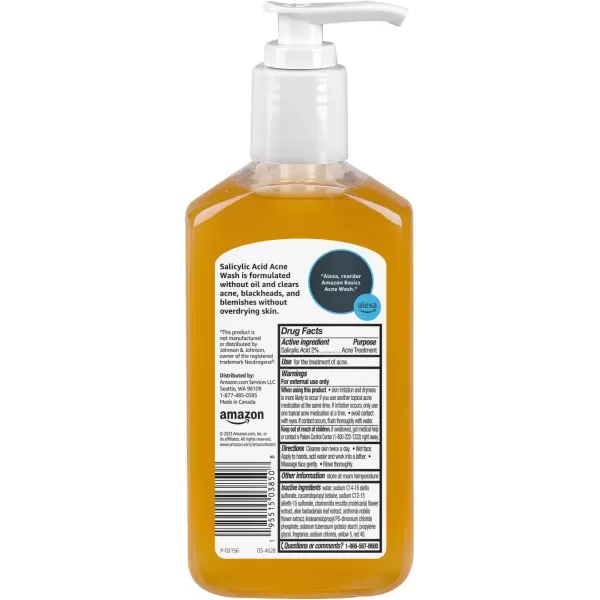 Amazon Basics Salicylic Acid Acne Wash Unscented 6 Fluid Ounces 1PackAmazon Basics Salicylic Acid Acne Wash Unscented 6 Fluid Ounces 1Pack