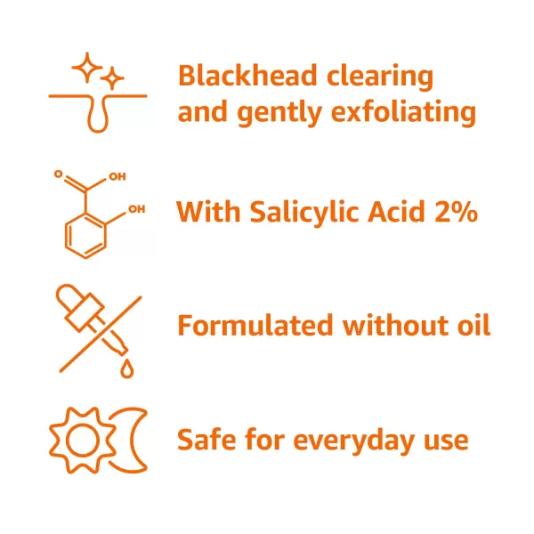 Amazon Basics Salicylic Acid Blackhead Clearing Scrub Unscented 5 Ounces Pack of 2500 Ounce Pack of 1