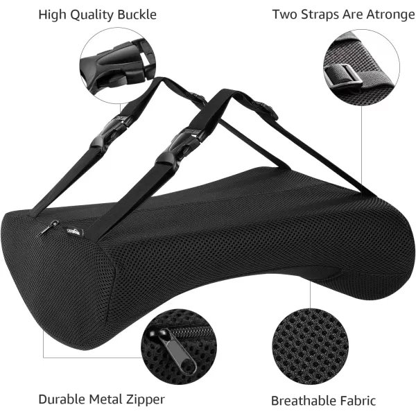 Amazon Basics Seat Cushion amp Lumbar Support Memory Foam Black 2PackBack Support Cushion Gel Memory Foam
