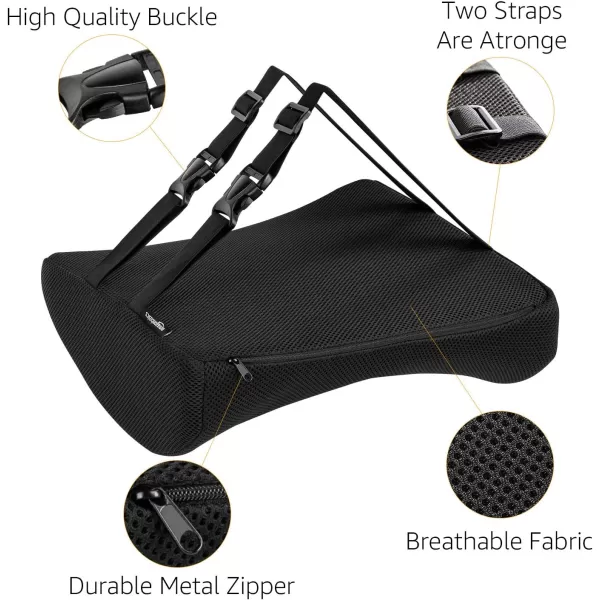 Amazon Basics Seat Cushion amp Lumbar Support Memory Foam Black 2PackBack Support Cushion Memory Foam