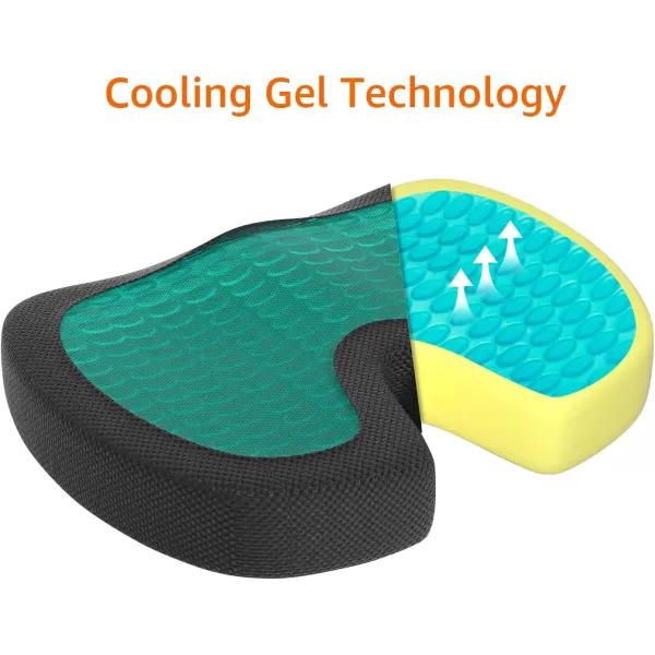 Amazon Basics Seat Cushion amp Lumbar Support Memory Foam Black 2PackSeat Cushion Gel Memory Foam
