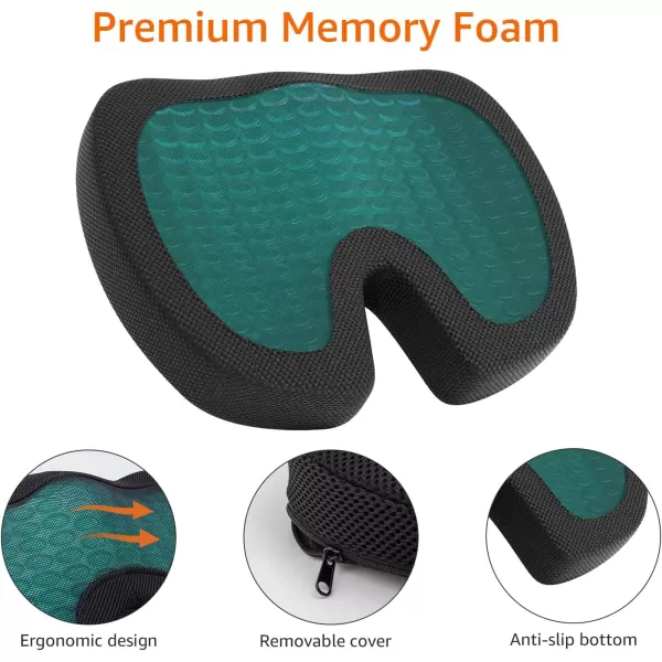 Amazon Basics Seat Cushion amp Lumbar Support Memory Foam Black 2PackSeat Cushion Gel Memory Foam