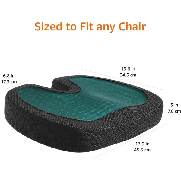 Amazon Basics Seat Cushion amp Lumbar Support Memory Foam Black 2PackSeat Cushion Gel Memory Foam