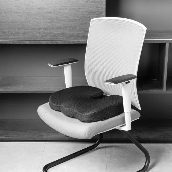 Amazon Basics Seat Cushion amp Lumbar Support Memory Foam Black 2PackSeat Cushion Memory Foam