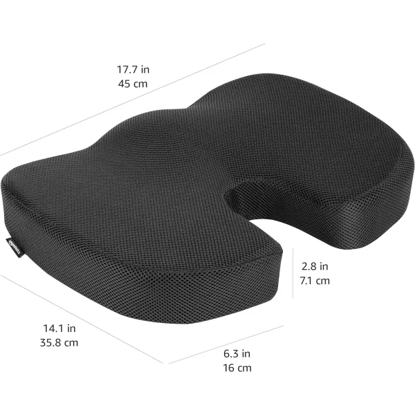 Amazon Basics Seat Cushion amp Lumbar Support Memory Foam Black 2PackSeat Cushion Memory Foam