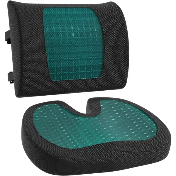 Amazon Basics Seat Cushion amp Lumbar Support Memory Foam Black 2PackSeat Cushion amp Lumbar Support Gel Memory Foam