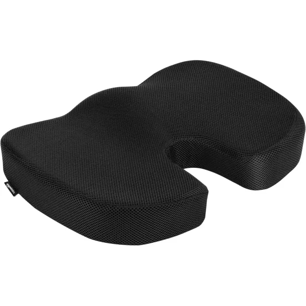 Amazon Basics Seat Cushion amp Lumbar Support Memory Foam Black 2PackSeat Cushion amp Lumbar Support Memory Foam