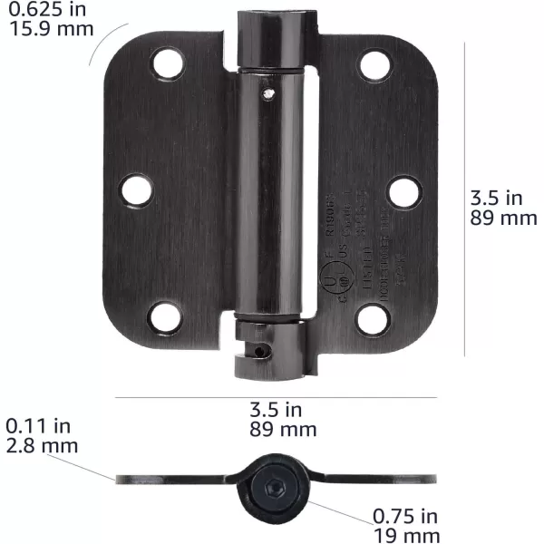 Amazon Basics SelfClosing Door Hinge 10 Piece Satin Nickel 35 Inch x 35 Inch1 Piece Oil Rubbed Bronze