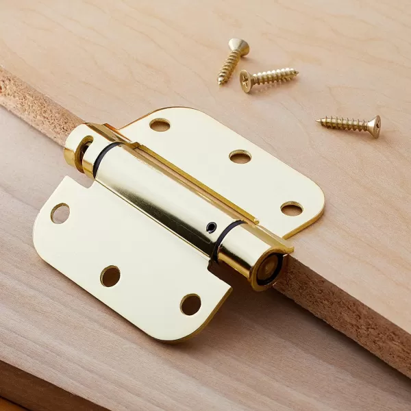 Amazon Basics SelfClosing Door Hinge 10 Piece Satin Nickel 35 Inch x 35 Inch1 Piece Polished Brass