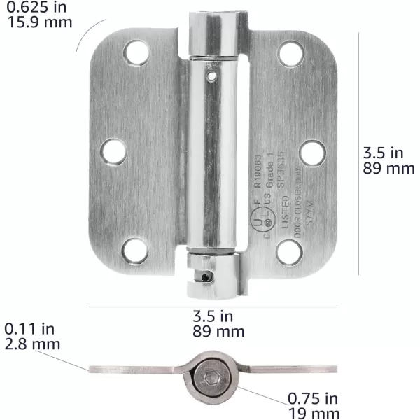 Amazon Basics SelfClosing Door Hinge 10 Piece Satin Nickel 35 Inch x 35 Inch1 Piece Satin Nickel