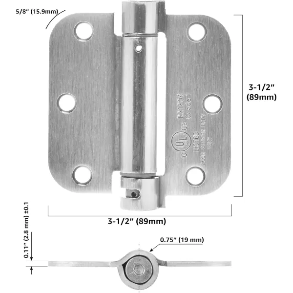 Amazon Basics SelfClosing Door Hinge 10 Piece Satin Nickel 35 Inch x 35 Inch10 Piece Satin Nickel
