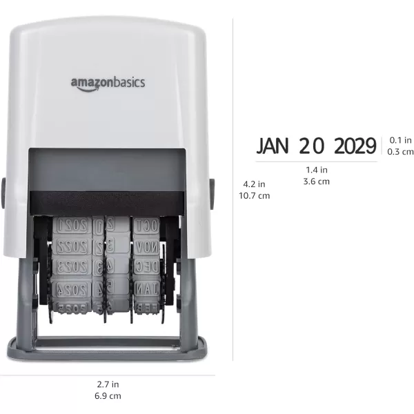 Amazon Basics SelfInking Date Stamp Rectangular 256 x 169 x 413Date