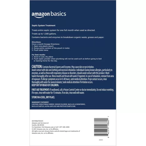 Amazon Basics Septic Treatment 3 Month Supply of Powder 3 Count 294 oz Pack of 1Powder