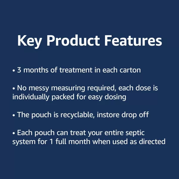 Amazon Basics Septic Treatment 3 Month Supply of Powder 3 Count 294 oz Pack of 1Powder