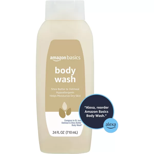 Amazon Basics Shea Butter and Oatmeal Body Wash 24 Fluid Ounces 6Pack Previously Solimo24 Fl Oz Pack of 1