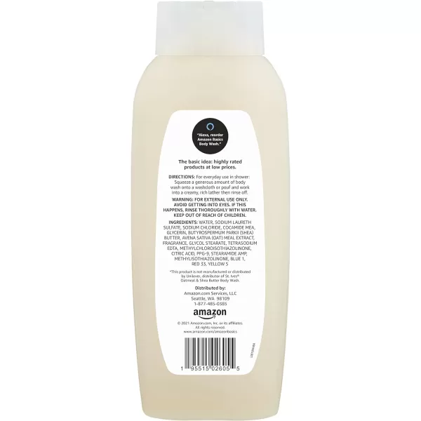 Amazon Basics Shea Butter and Oatmeal Body Wash 24 Fluid Ounces 6Pack Previously Solimo24 Fl Oz Pack of 1